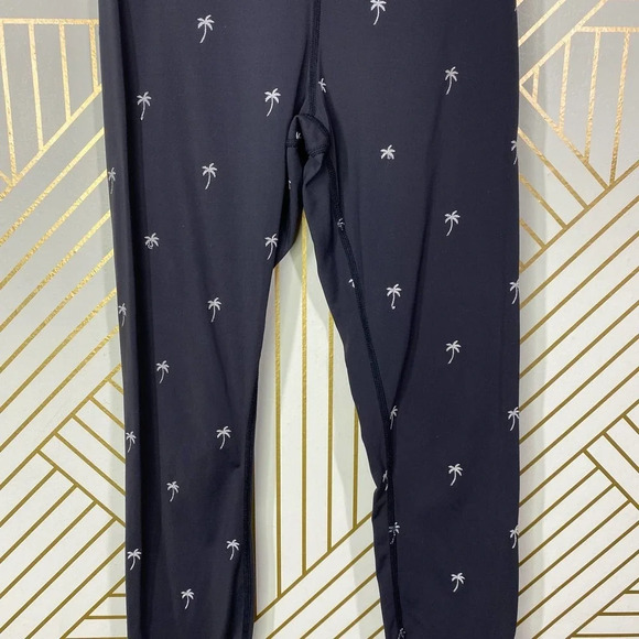 Alala Base Tight Leggings‎ Palm Tree Print Embroidered Stretch Black Size XS - Picture 3 of 11